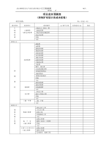 项目成本预测表