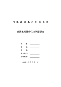 我国农村社会保障问题研究