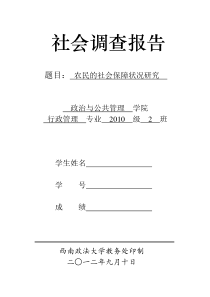 农民的社会保障状况研究