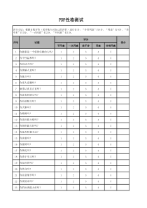 PDP性格测试表(含性格分析)含计算公式