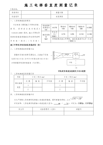 人货电梯垂直度测量记录表