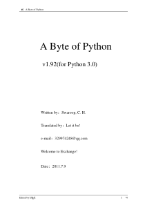 A-Byte-of-Python3(中文版)