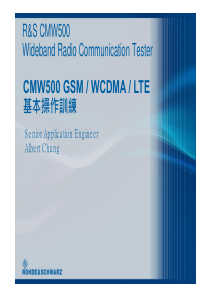 CMW500 2G3GLTE_OperatingTraining