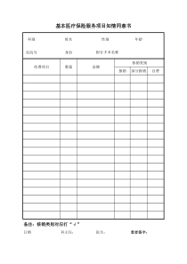 基本医疗保险服务项目知情同意书(1)