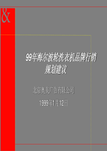 (最新)19 奥美 海尔波轮洗衣机99年品牌行销规划建议