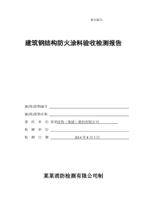 钢结构防火涂料验收检测报告