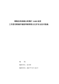 11403综采切眼补打锚杆、锚索安全技术措施doc (1)