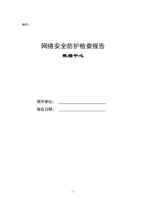 网络安全防护检查报告模板