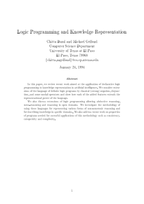 Logic programming and knowledge representation