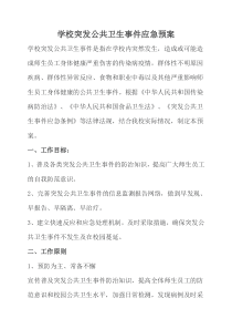 公共卫生突发事件应急预案文档