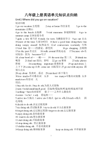 人教版八年级英语上册单元知识点归纳