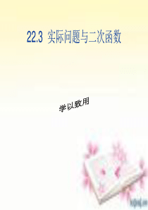 2014新人教版_九年级数学上册_22.3.实际问题_与二次函数(1)