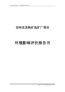 2019年切列克其铁矿选矿厂项目环境影响评价报告.doc