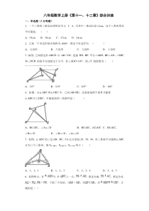 人教版八年级数学上册《第十一三角形、十二章全等三角形》综合训练(含解析)