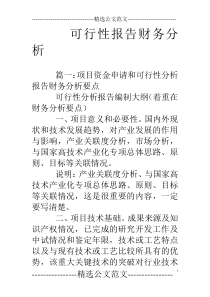 可行性报告财务分析