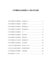 大学暑期社会实践报告12篇+单位实践评语