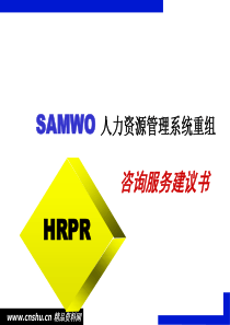 SAMWO人力资源管理体系重组咨询服务建议书