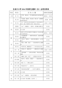 2016年春季班队会周安排表-(1)