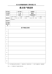 装饰公司客户跟进表