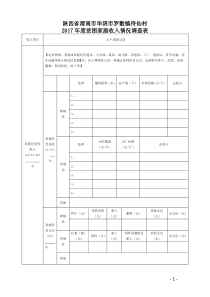 2017年度贫困家庭收入情况调查表