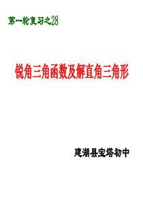 九年级数学中考复习28.锐角三角函数及解直角三角形