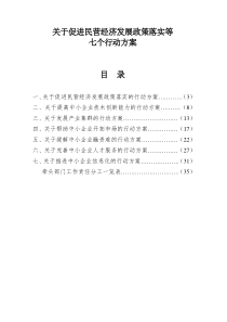 关于促进民营经济发展政策落实的行动方案