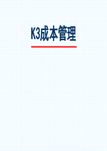 K3成本管理