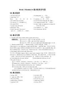 外研版必修一M1-6重点短语及句型