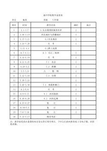 晋教版八年级地理下册教学进度表