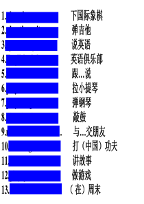 u1 Can you play the guitar 复习课件