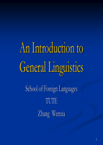 An Introduction to General Linguistics