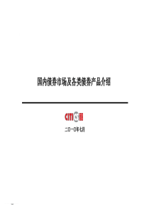 国内债券市场及各类债券产品介绍20100701