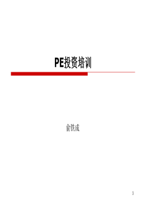 PE投资讲课材料