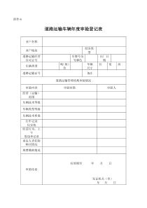 四川省道路运输车辆年度审验登记表