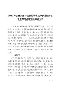 安全风险分级管控和事故隐患排查治理双重预防体系建设实施方案