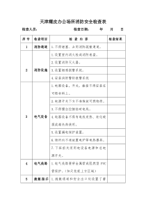 办公区域安全消防检查表