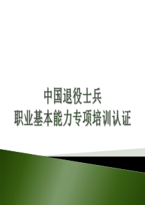 中国退役士兵职业基本能力专项培训认证项目方案演示文稿(完成版)