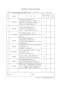 项目经理安全责任目标考核表