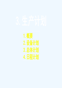 XX公司生产计划书