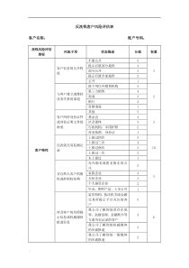 反洗钱客户风险评估表