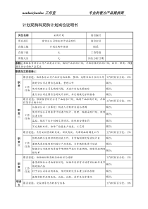 制鞋企业计划采购科采购计划岗位说明书