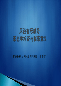 尿液有形成分形态学检查与临床意义