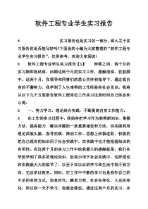 软件工程专业学生实习报告