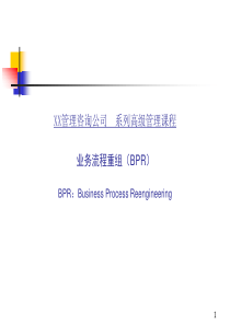 业务流程重组(BPR)高级管理课程(1)