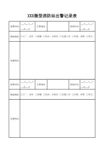 XXX微型消防站出警记录表