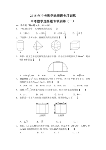 2015年中考数学选择题专项训练题