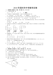 江苏扬州中考数学考试题(解析)