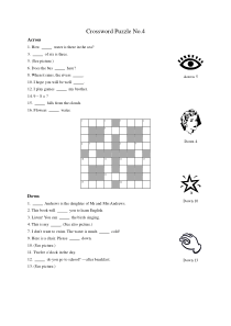 英语纵横字谜Crossword04