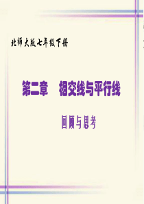 北师大版数学教材七年级下册-第二章-----相交线与平行线回顾与思考课件(共24张PPT)