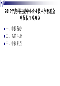 XXXX创新基金申报程序及申报要点